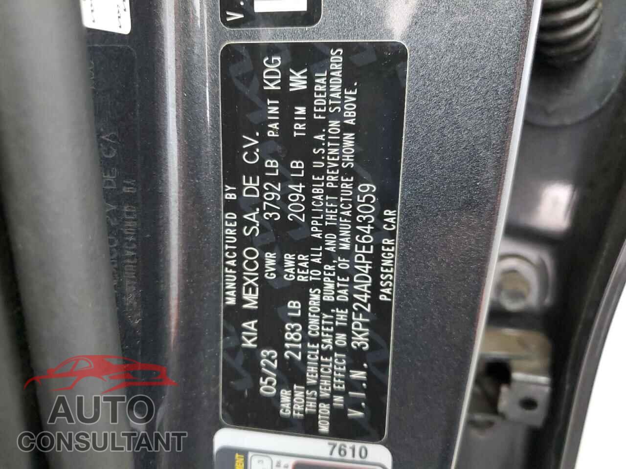 KIA FORTE 2023 - 3KPF24AD4PE643059
