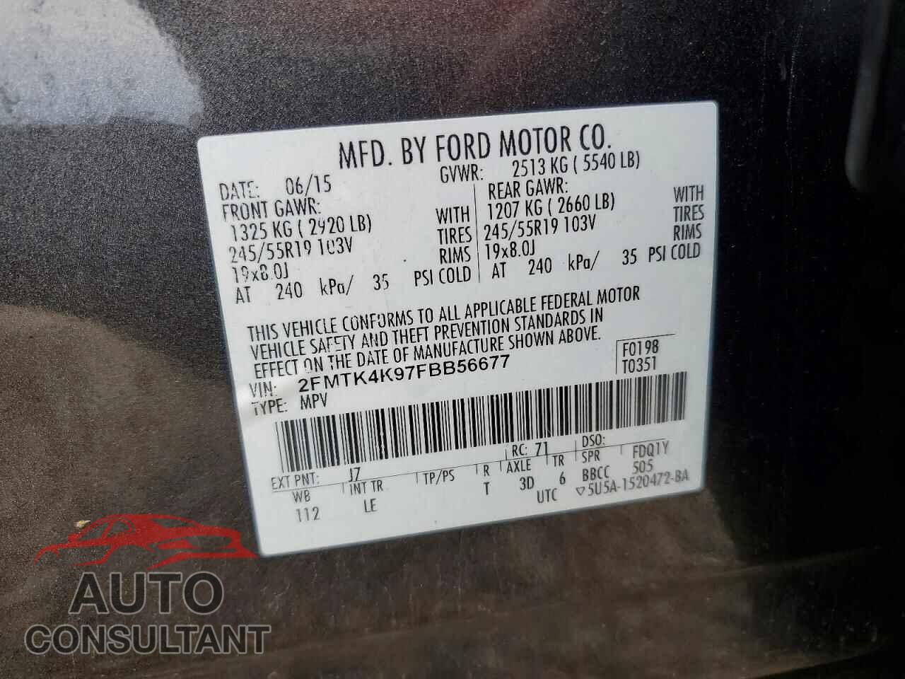 FORD EDGE 2015 - 2FMTK4K97FBB56677
