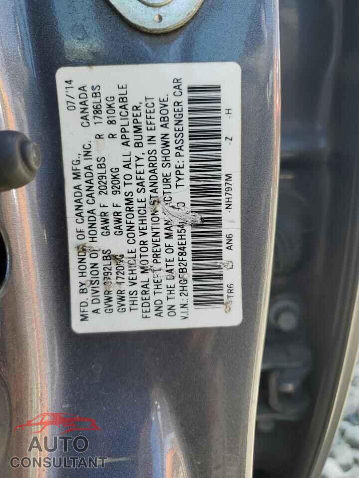 HONDA CIVIC 2014 - 2HGFB2F84EH540520