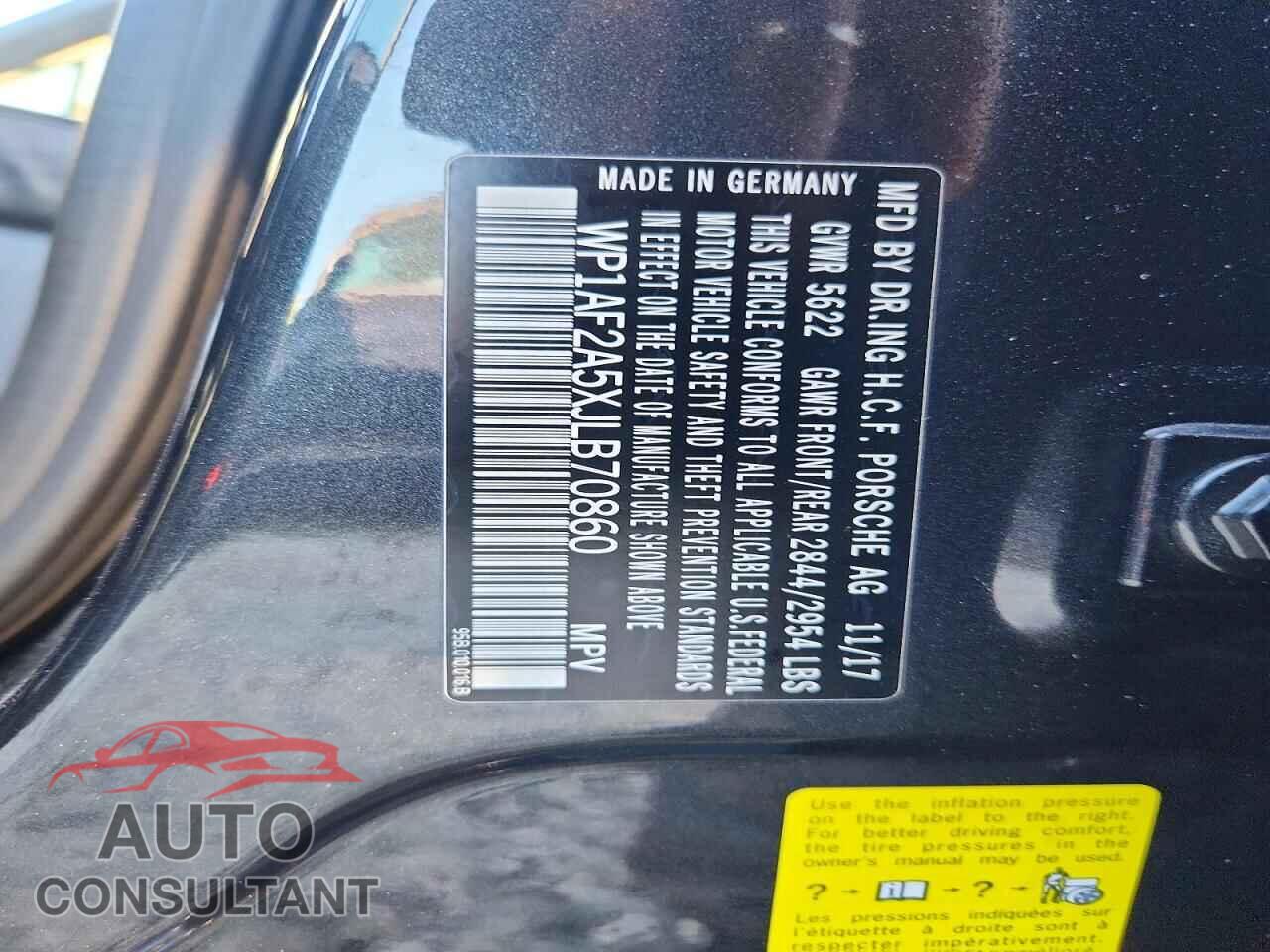 PORSCHE MACAN 2018 - WP1AF2A5XJLB70860