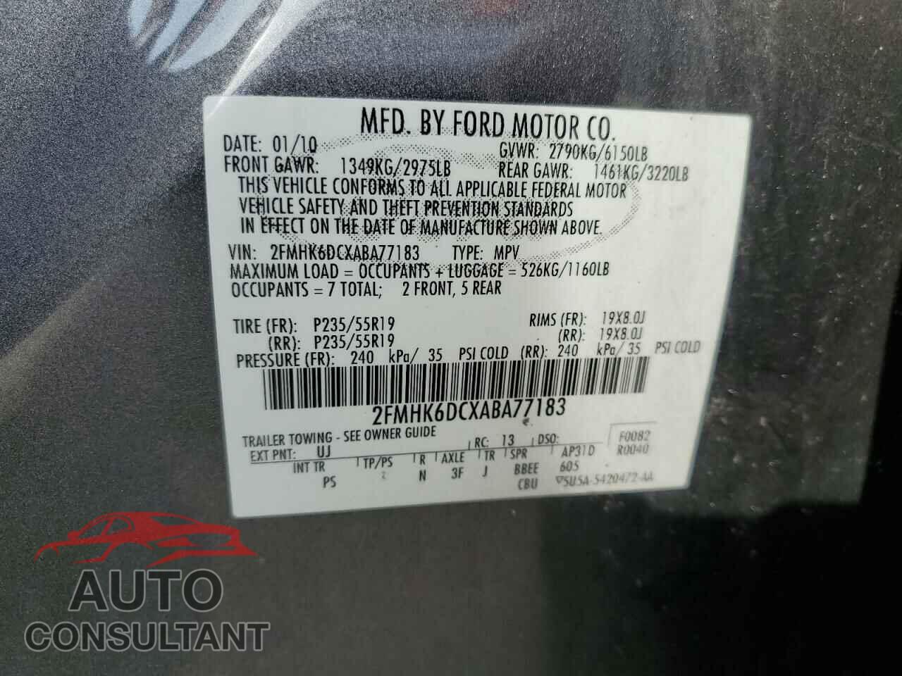FORD FLEX 2010 - 2FMHK6DCXABA77183
