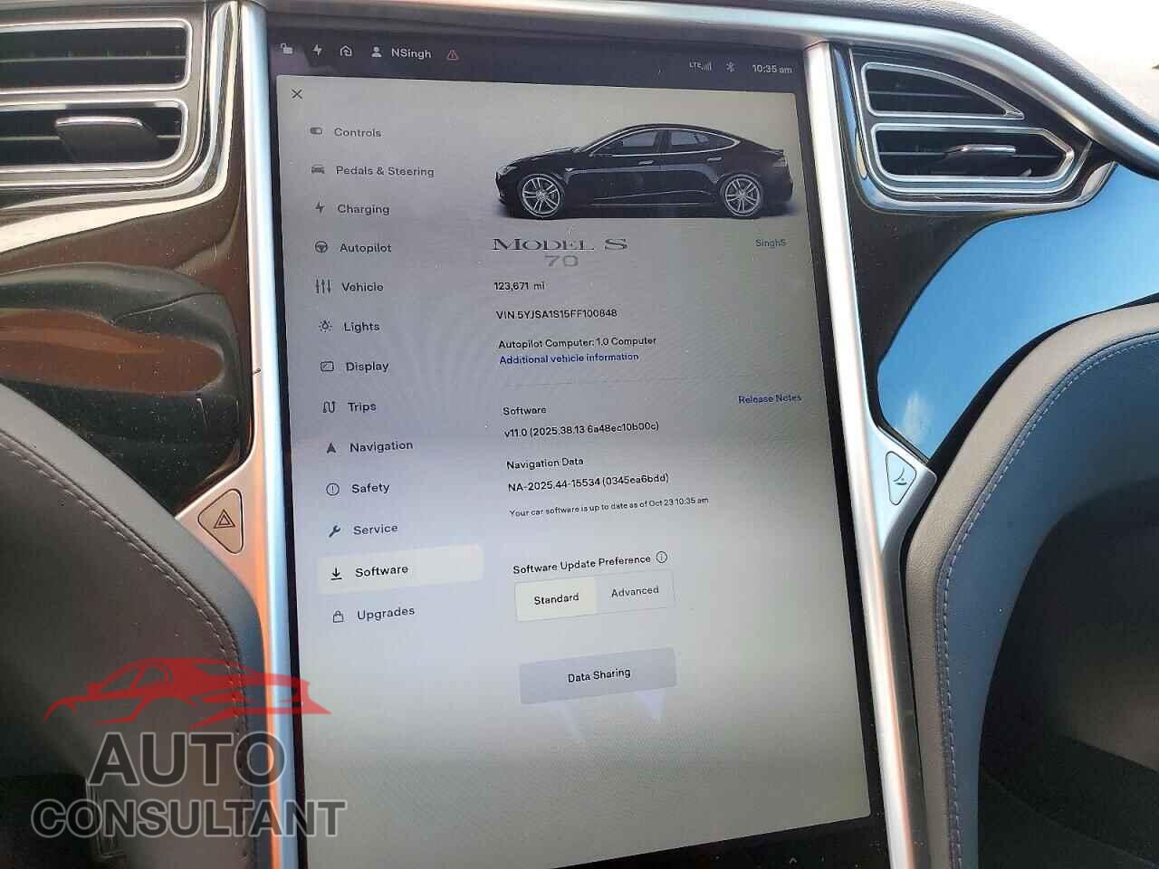 TESLA MODEL S 2015 - 5YJSA1S15FF100848