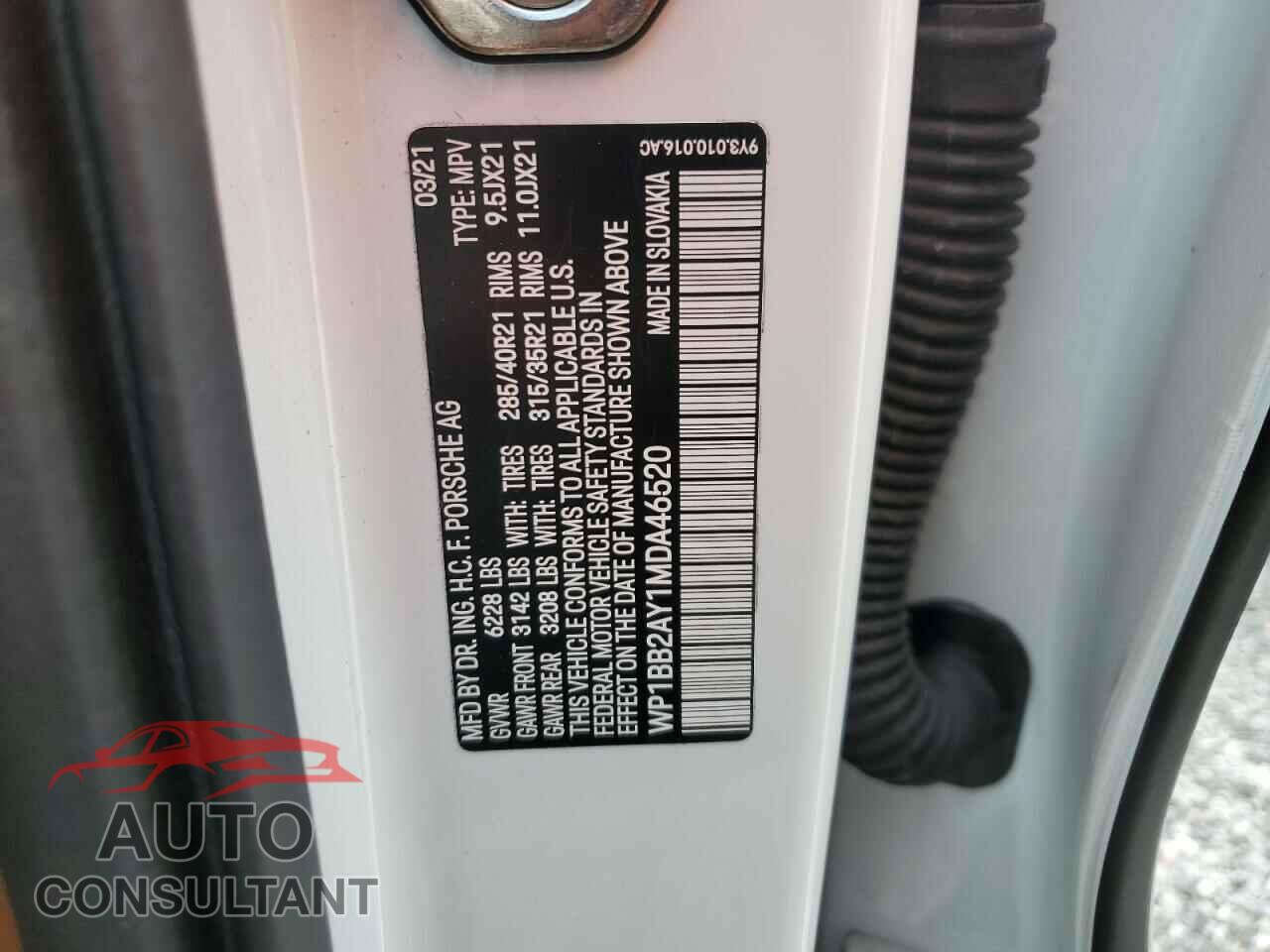 PORSCHE CAYENNE 2021 - WP1BB2AY1MDA46520
