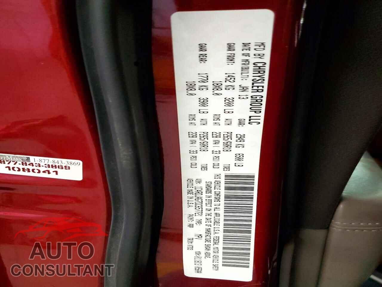 DODGE DURANGO 2013 - 1C4RDJAG7DC657721