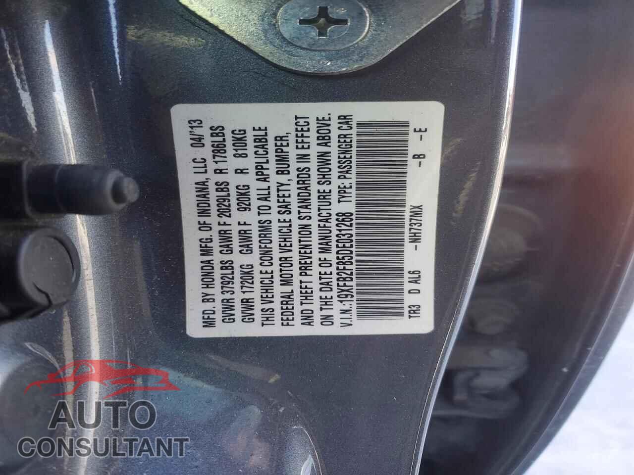 HONDA CIVIC 2013 - 19XFB2F85DE031268