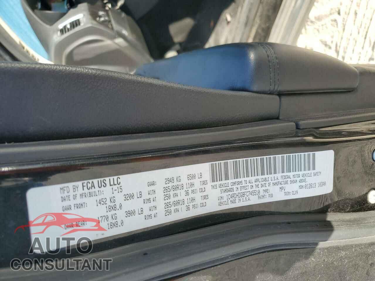 DODGE DURANGO 2015 - 1C4RDHDG8FC745510