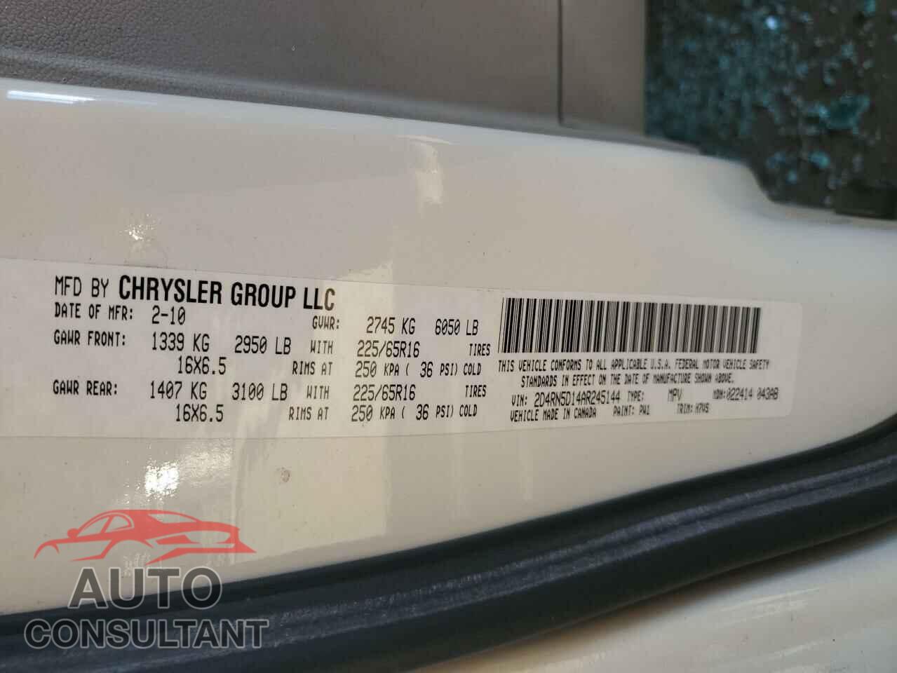 DODGE CARAVAN 2010 - 2D4RN5D14AR245144