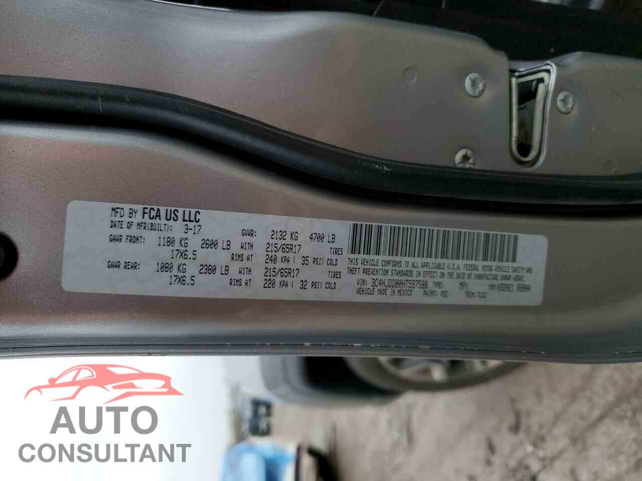 JEEP COMPASS 2017 - 3C4NJDDB0HT597588