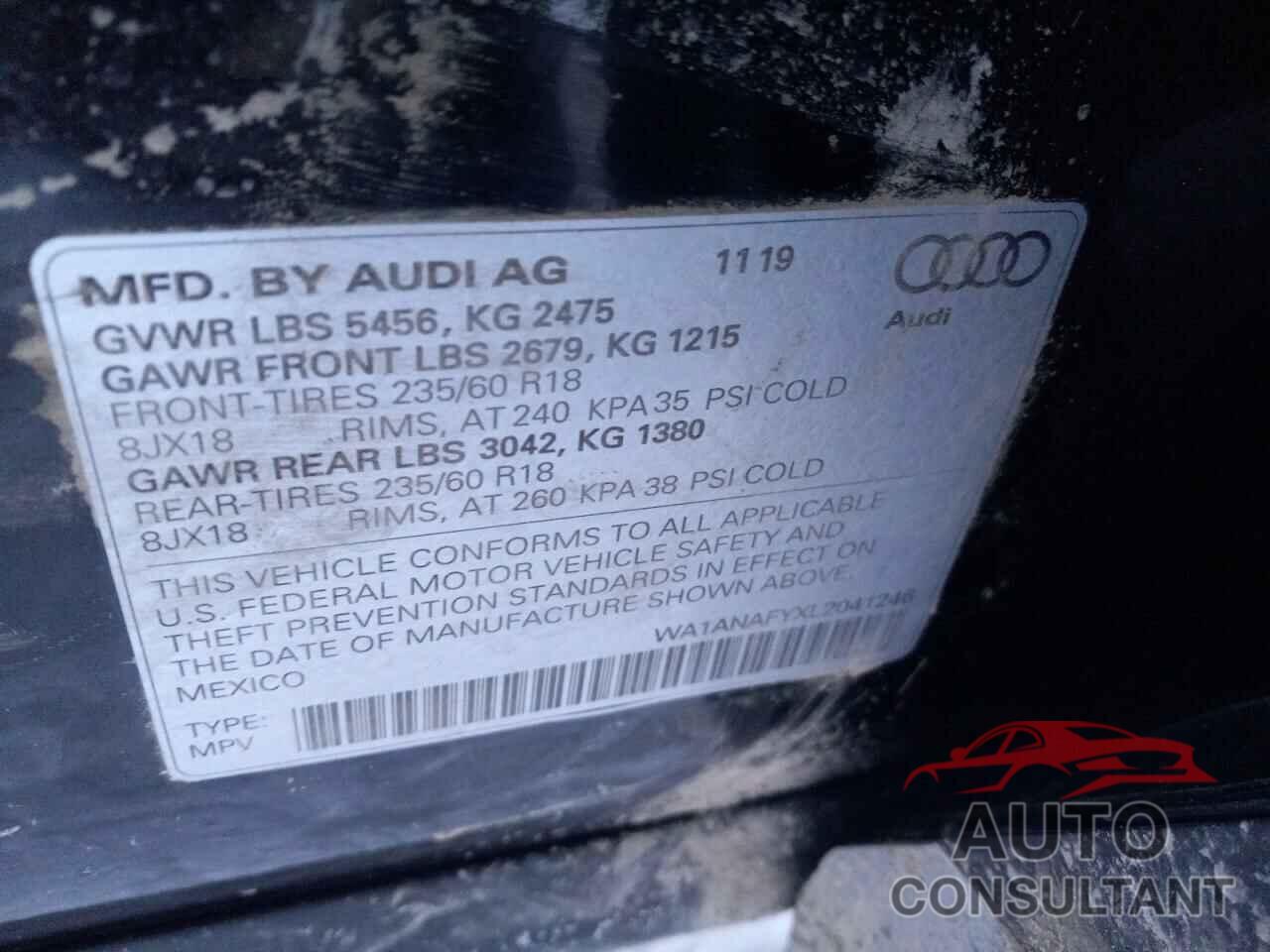 AUDI Q5 2020 - WA1ANAFYXL2041246