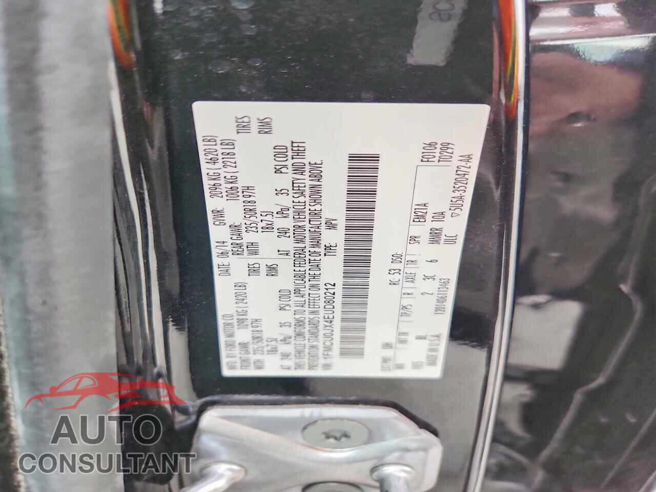 FORD ESCAPE 2014 - 1FMCU0JX4EUD80212