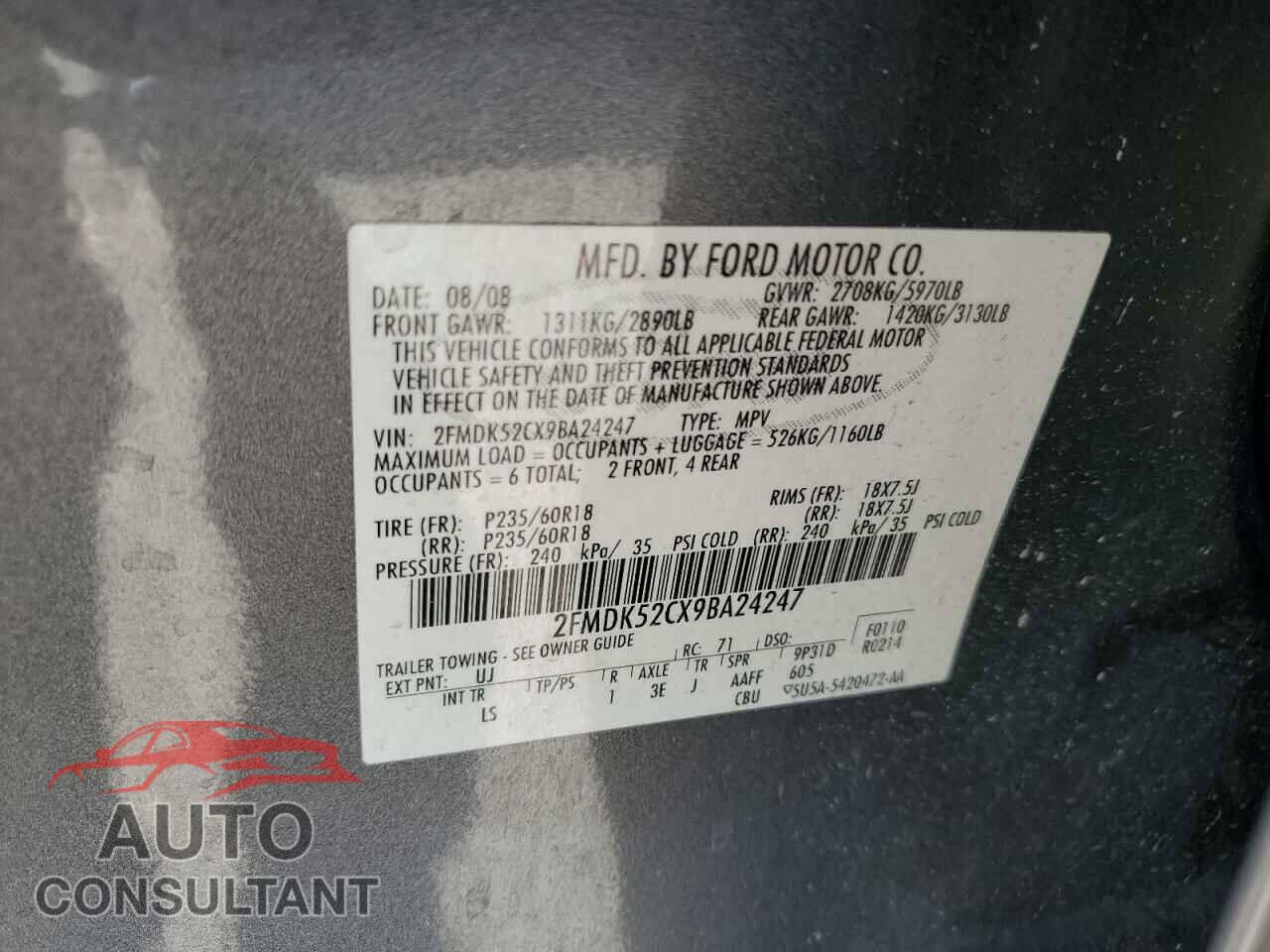 FORD FLEX 2009 - 2FMDK52CX9BA24247