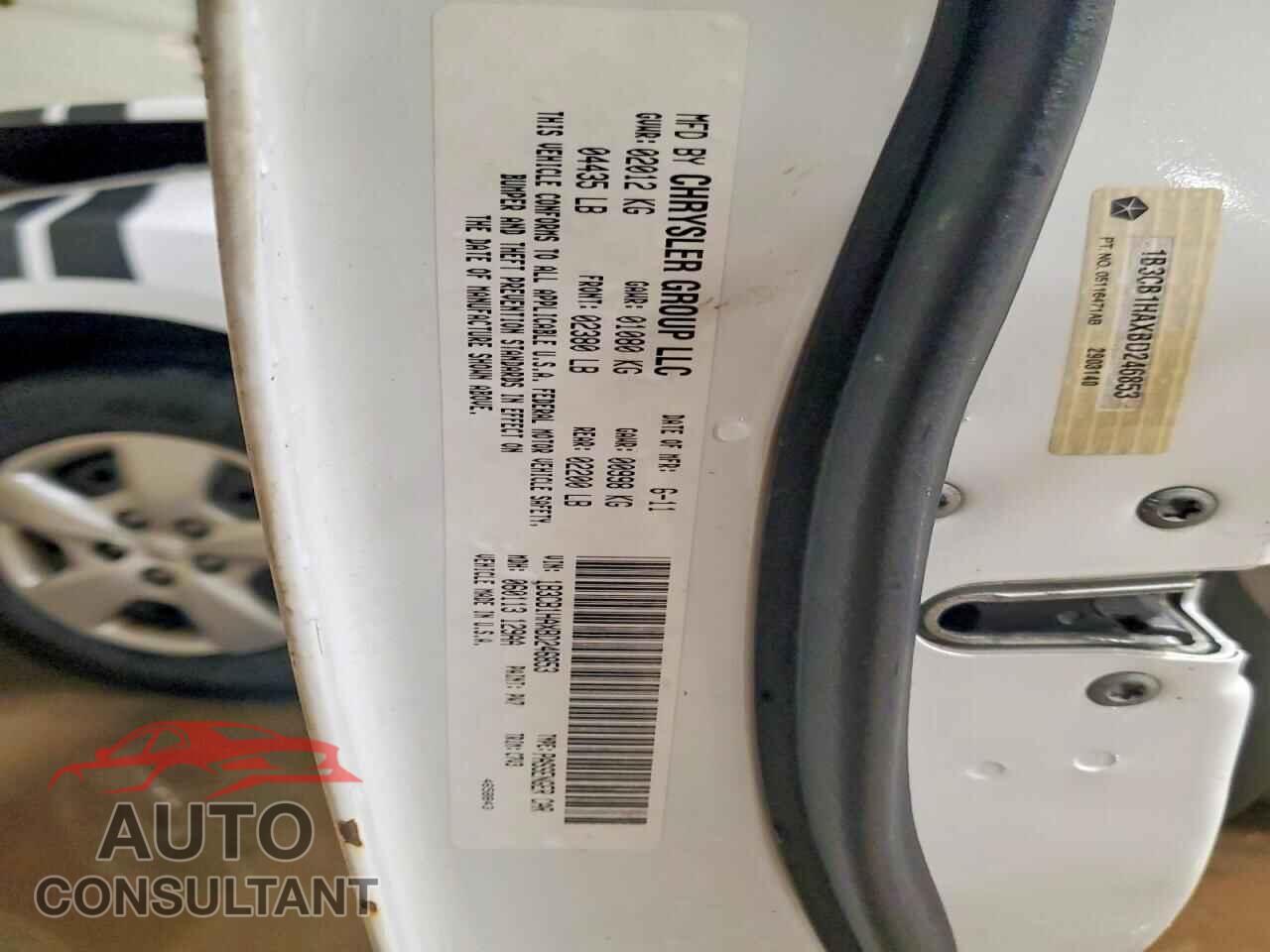DODGE CALIBER 2011 - 1B3CB1HAXBD246853