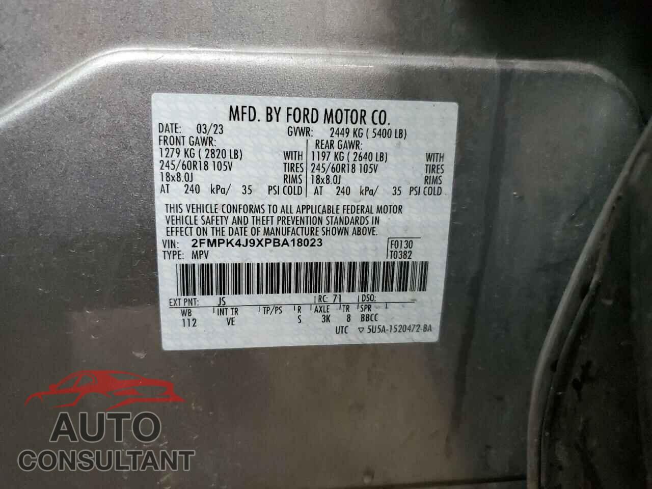 FORD EDGE 2023 - 2FMPK4J9XPBA18023