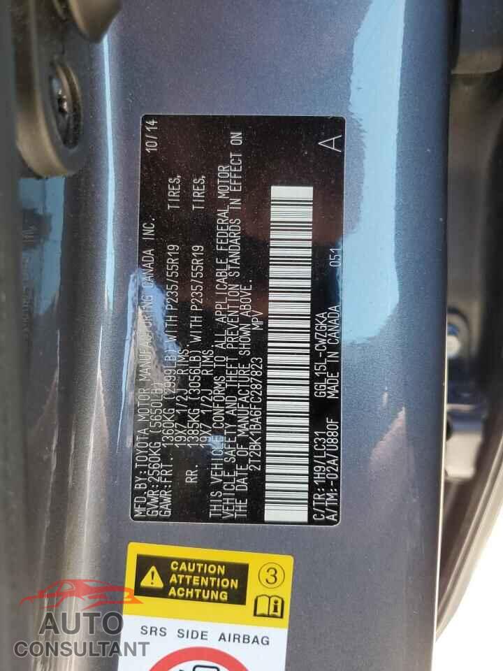 LEXUS RX350 2015 - 2T2BK1BA6FC287823