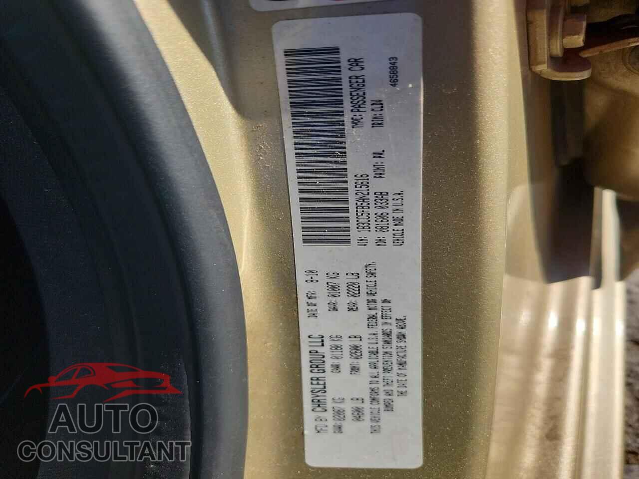 DODGE AVENGER 2010 - 1B3CC5FB5AN215616