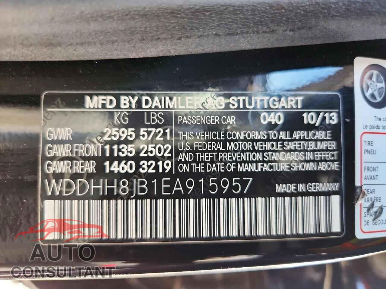 MERCEDES-BENZ E-CLASS 2014 - WDDHH8JB1EA915957