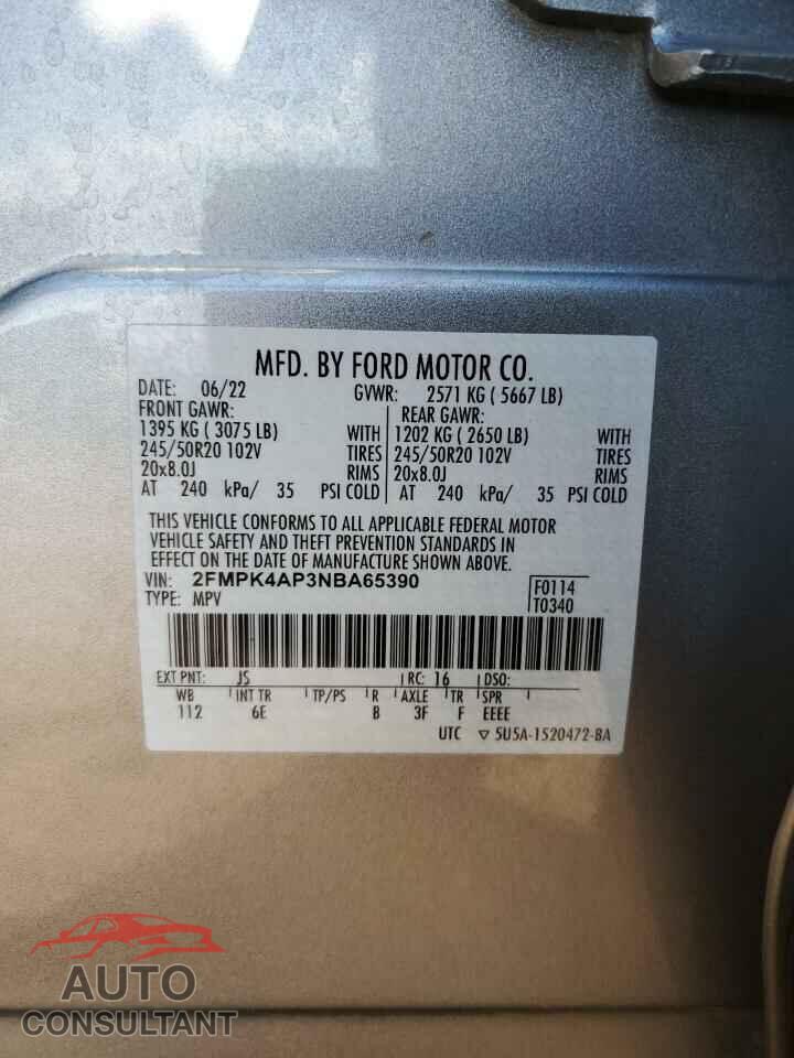 FORD EDGE 2022 - 2FMPK4AP3NBA65390