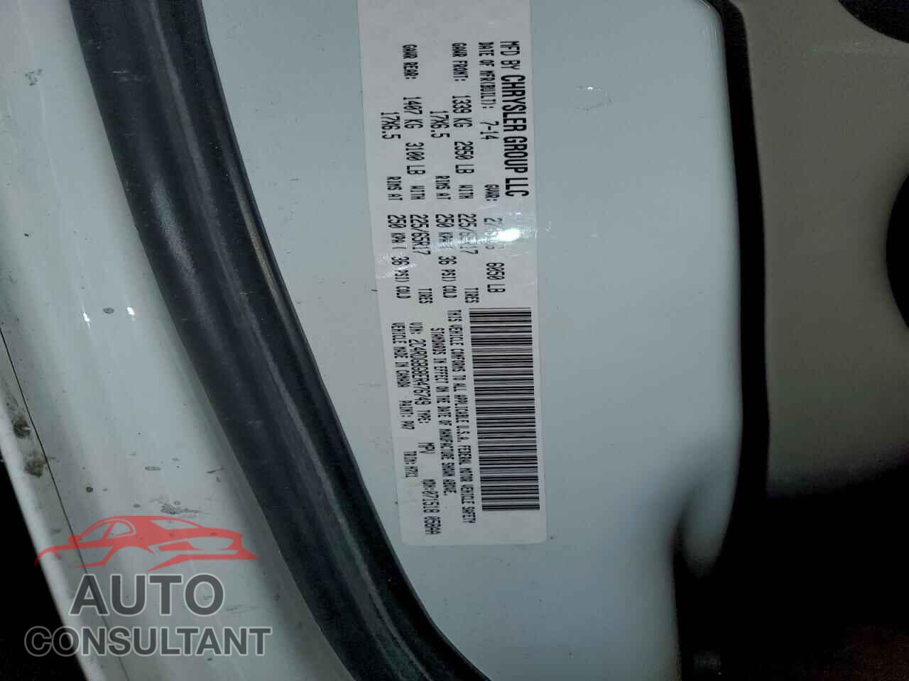 DODGE CARAVAN 2014 - 2C4RDGBG8ER476749