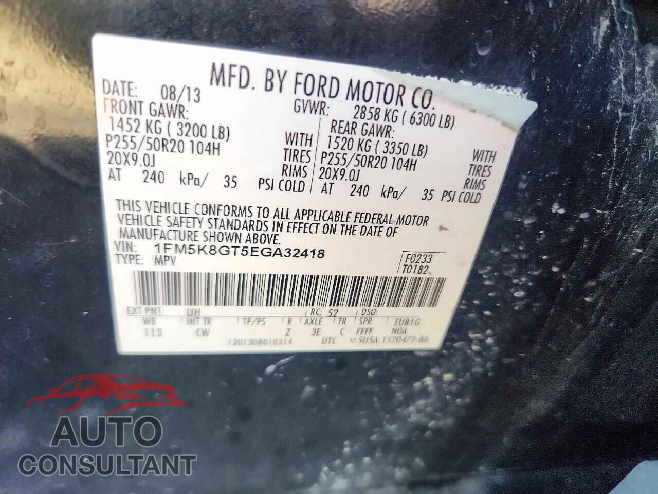 FORD EXPLORER 2014 - 1FM5K8GT5EGA32418
