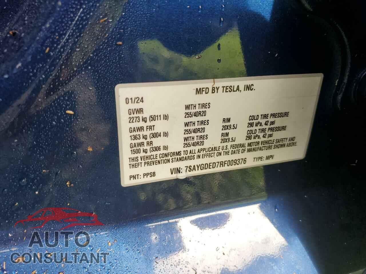 TESLA MODEL Y 2024 - 7SAYGDED7RF009376