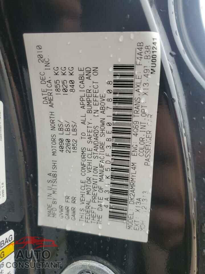 MITSUBISHI ECLIPSE 2011 - 4A31K5DF3BE017808