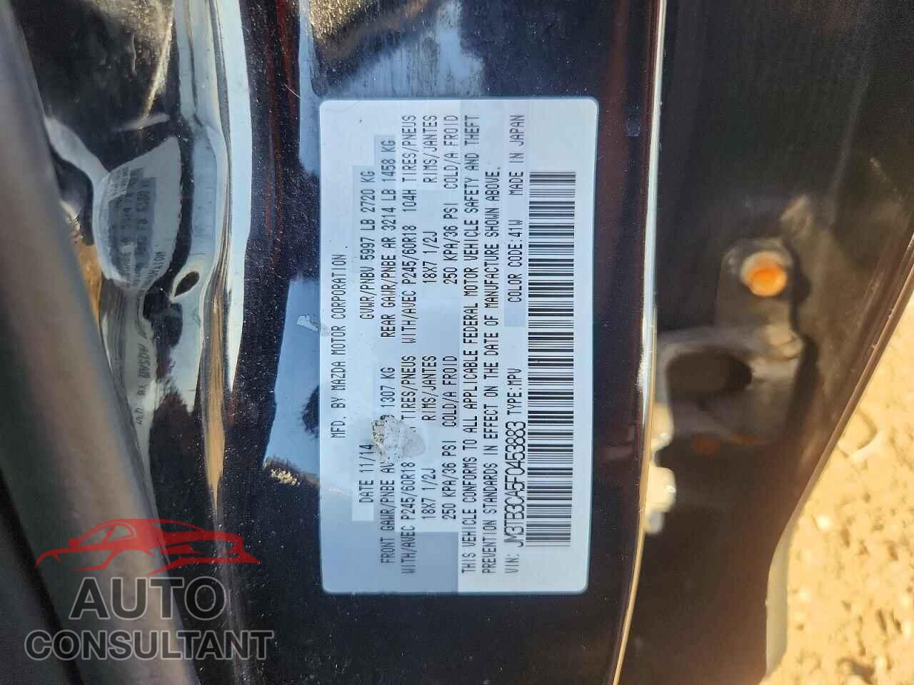 MAZDA CX-9 2015 - JM3TB3CA5F0453883