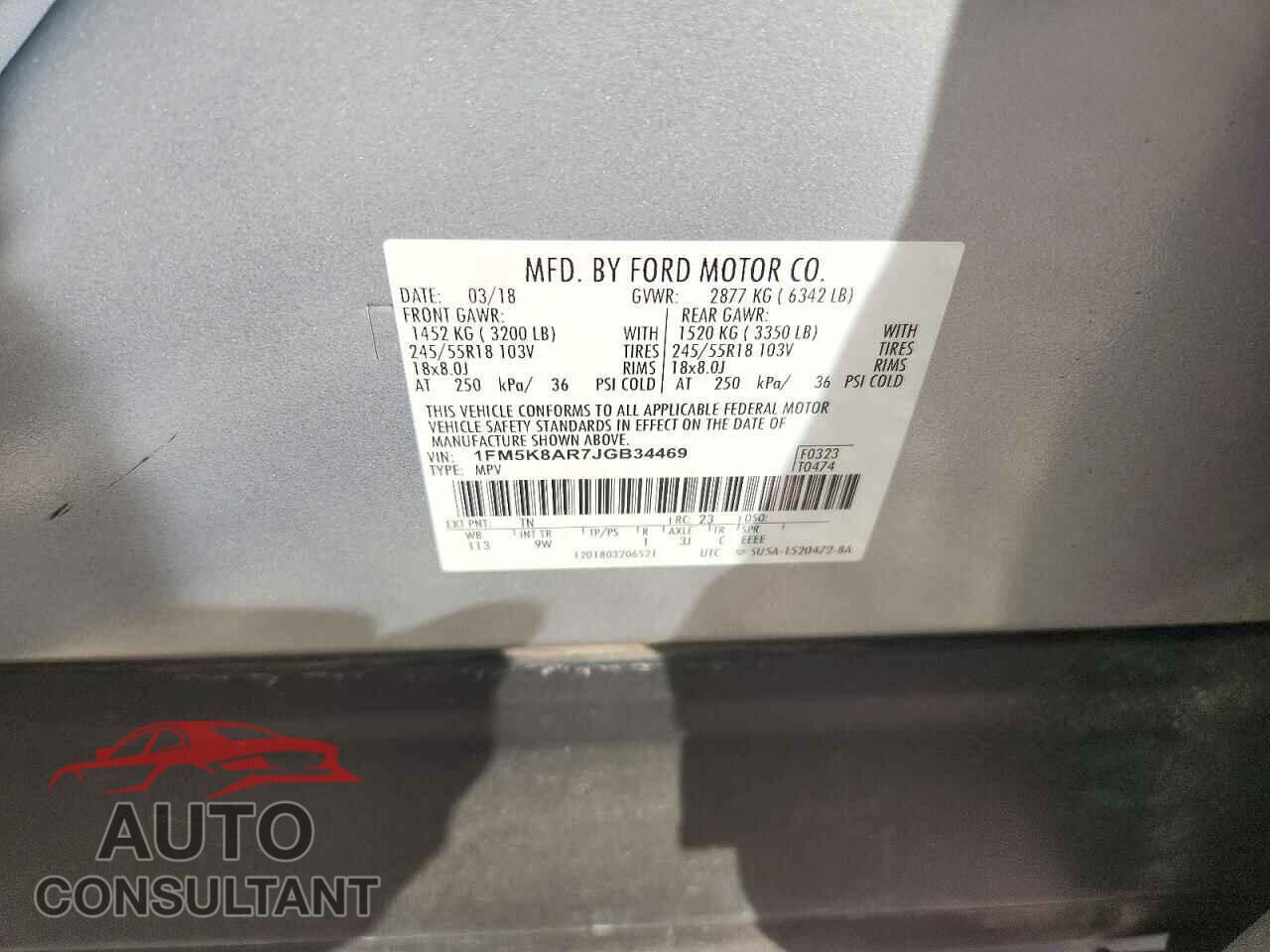 FORD EXPLORER 2018 - 1FM5K8AR7JGB34469