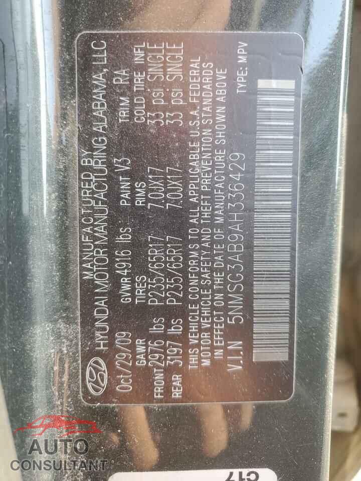 HYUNDAI SANTA FE 2010 - 5NMSG3AB9AH336429