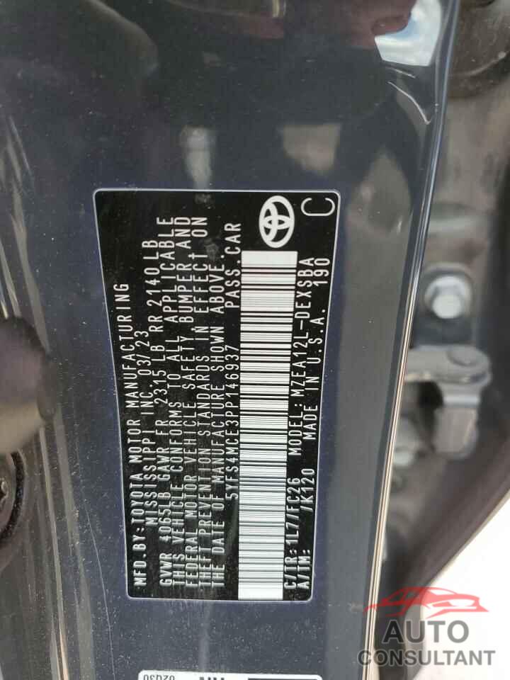 TOYOTA COROLLA 2023 - 5YFS4MCE3PP146937