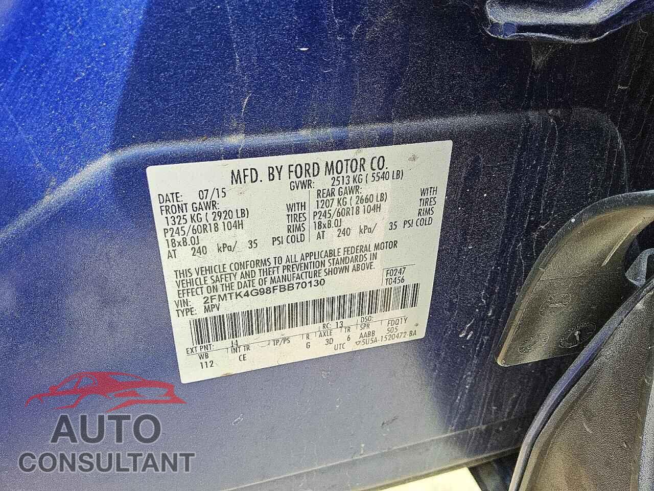FORD EDGE 2015 - 2FMTK4G98FBB70130