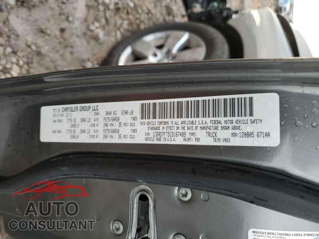 DODGE RAM 1500 2012 - 1C6RD7FT5CS167489