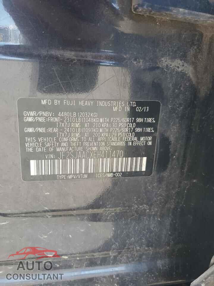 SUBARU FORESTER 2014 - JF2SJAACXEH411470