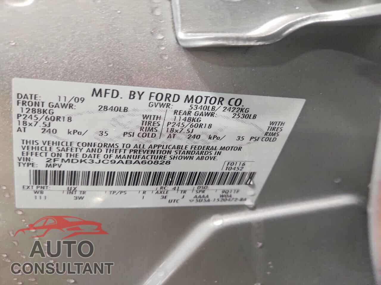 FORD EDGE 2010 - 2FMDK3JC9ABA60828
