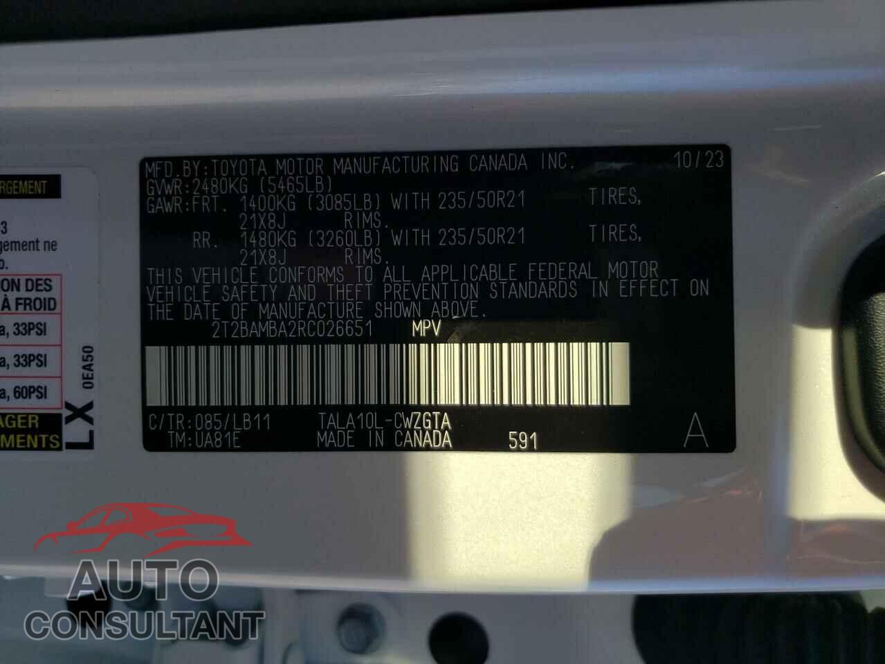 LEXUS RX350 2024 - 2T2BAMBA2RC026651