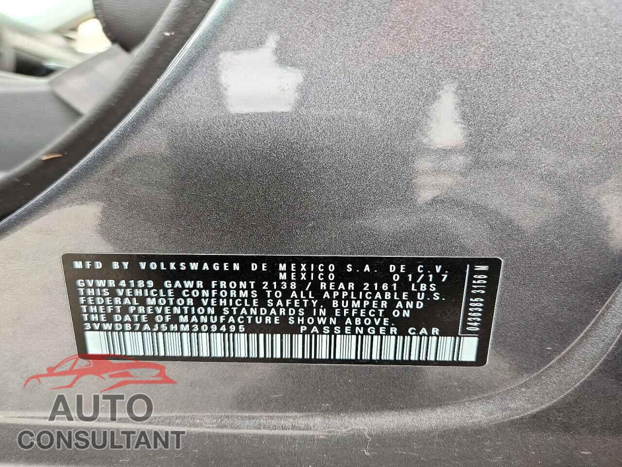 VOLKSWAGEN JETTA 2017 - 3VWDB7AJ5HM309495