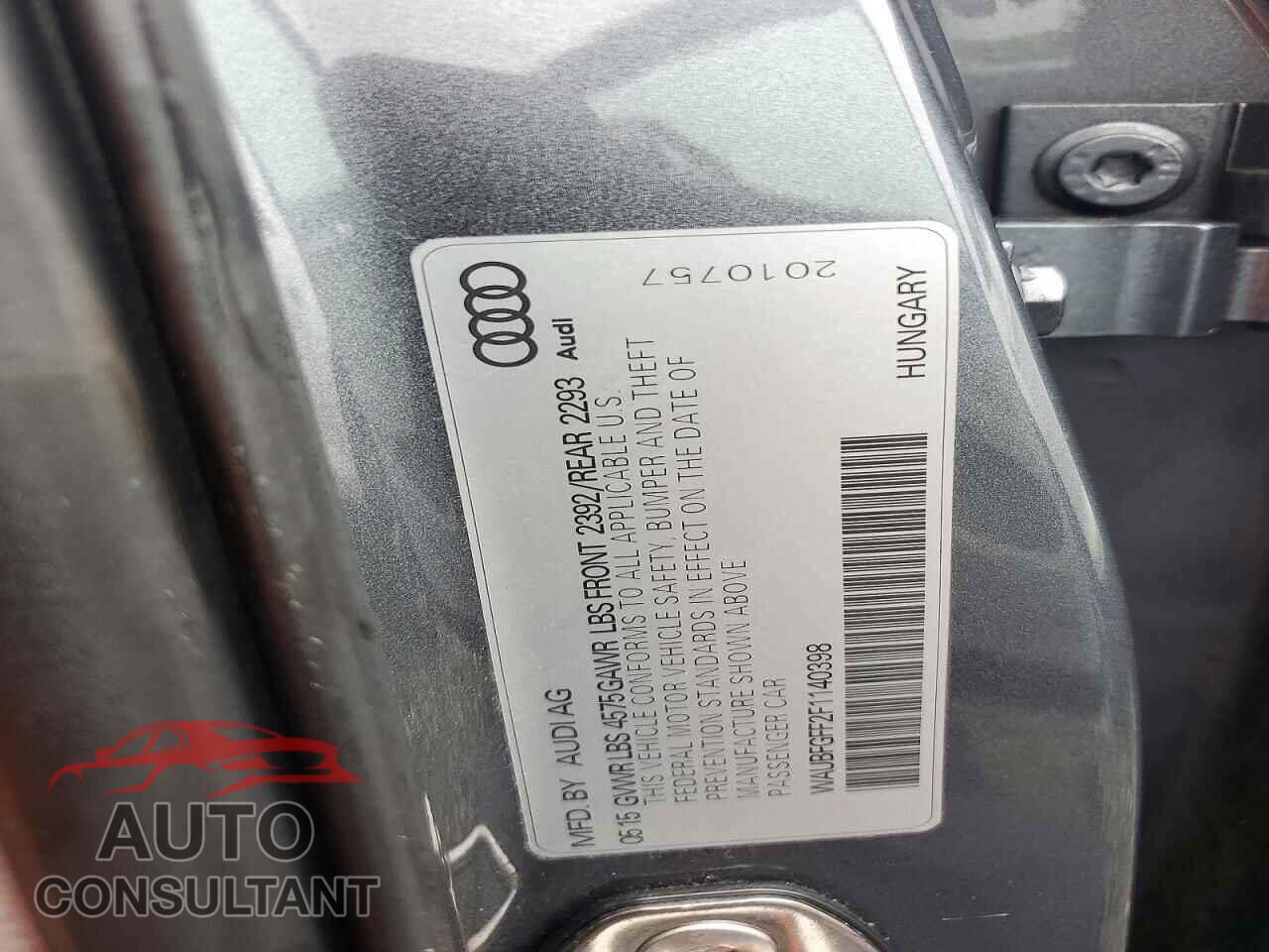 AUDI A3 2015 - WAUBFGFF2F1140398
