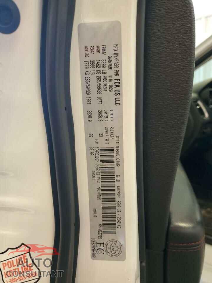DODGE DURANGO 2018 - 1C4RDJDG7JC456103