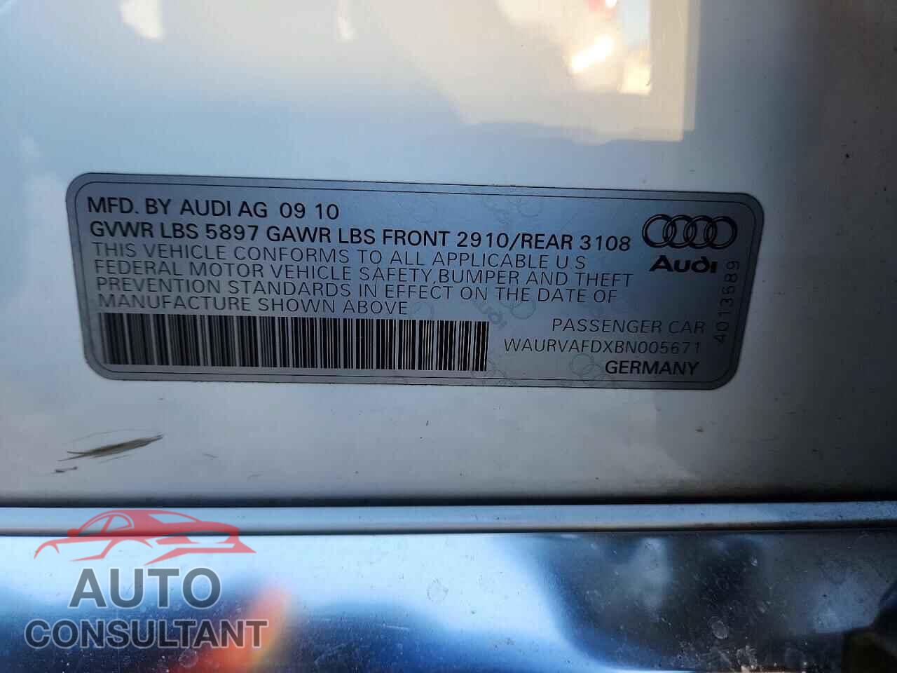 AUDI A8 2011 - WAURVAFDXBN005671