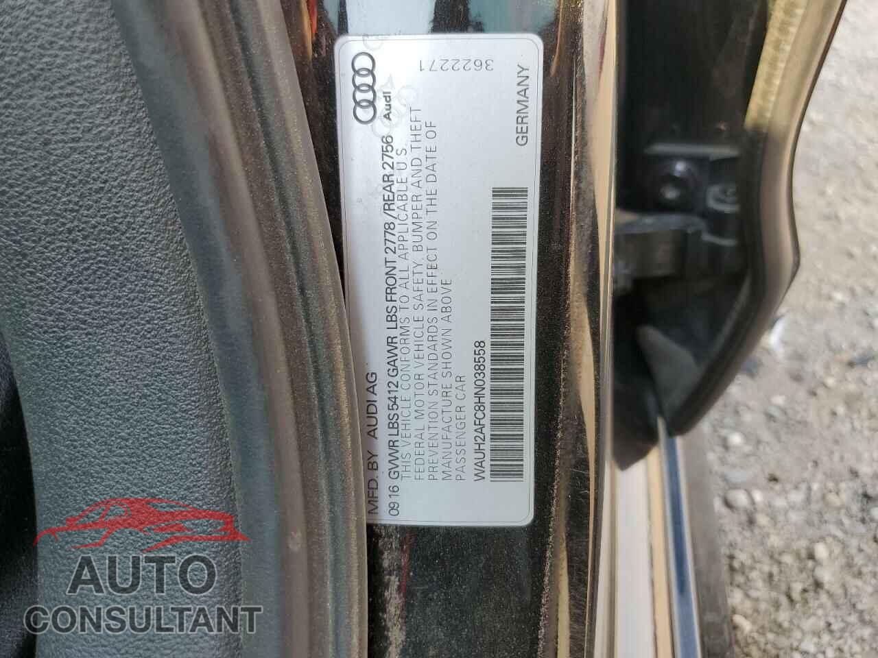 AUDI A6 2017 - WAUH2AFC8HN038558