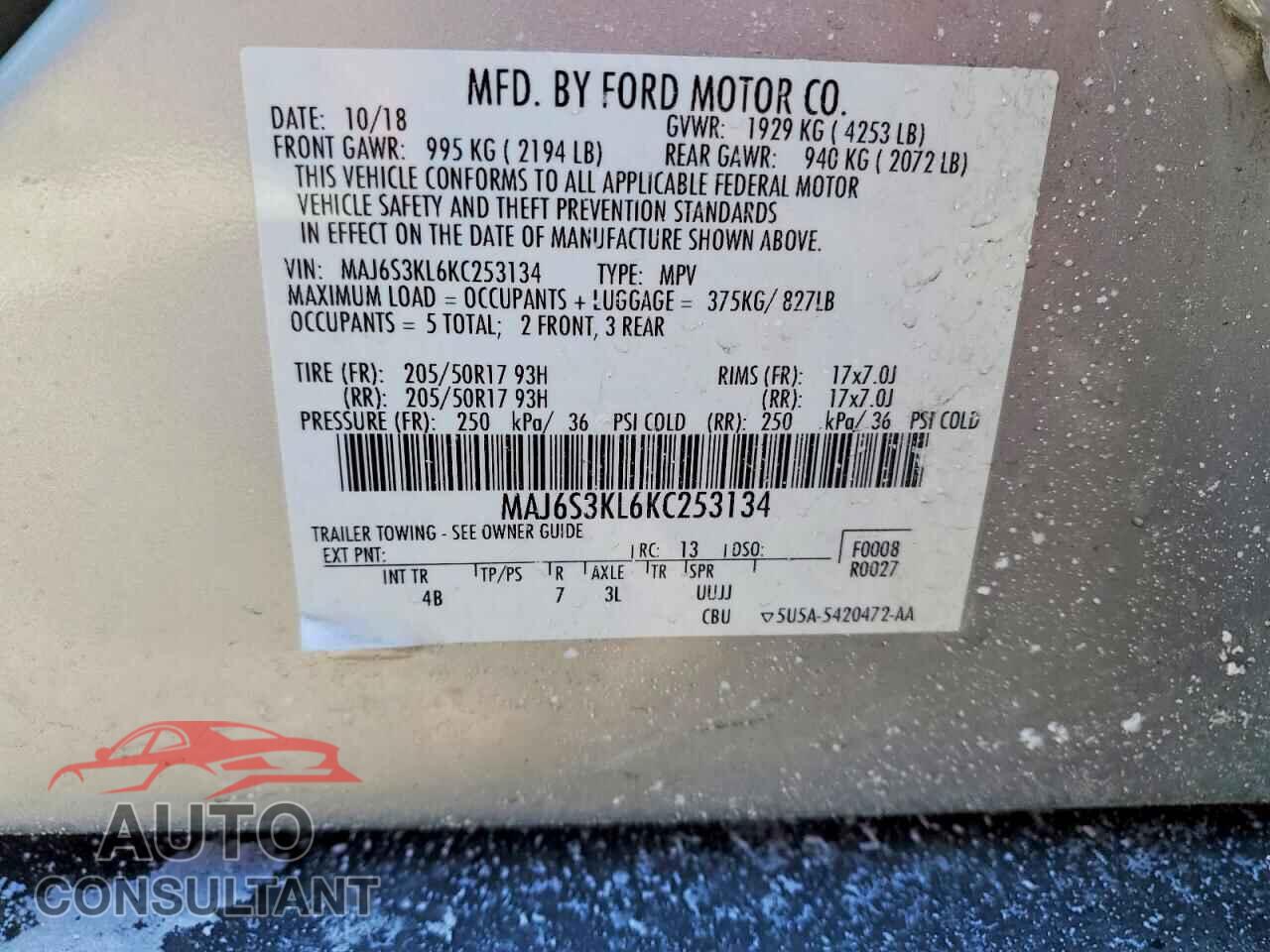 FORD ECOSPORT 2019 - MAJ6S3KL6KC253134