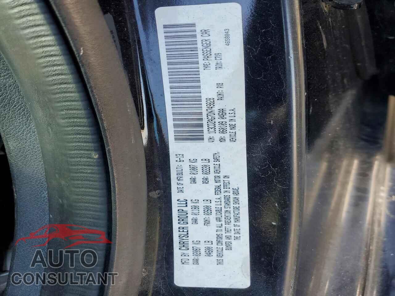 DODGE AVENGER 2013 - 1C3CDZAG7DN749828