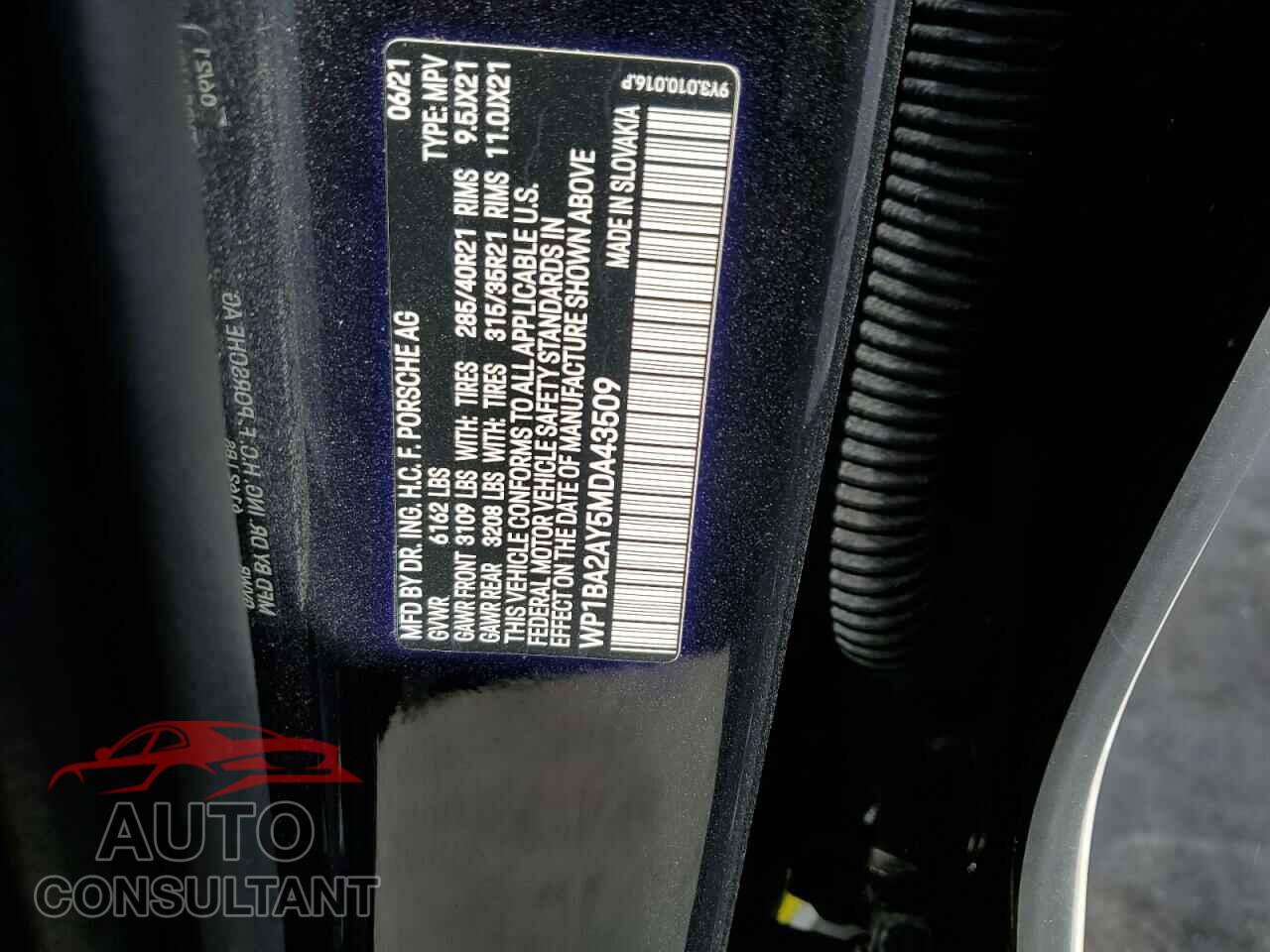 PORSCHE CAYENNE 2021 - WP1BA2AY5MDA43509