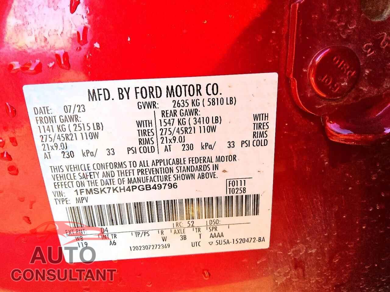 FORD EXPLORER 2023 - 1FMSK7KH4PGB49796