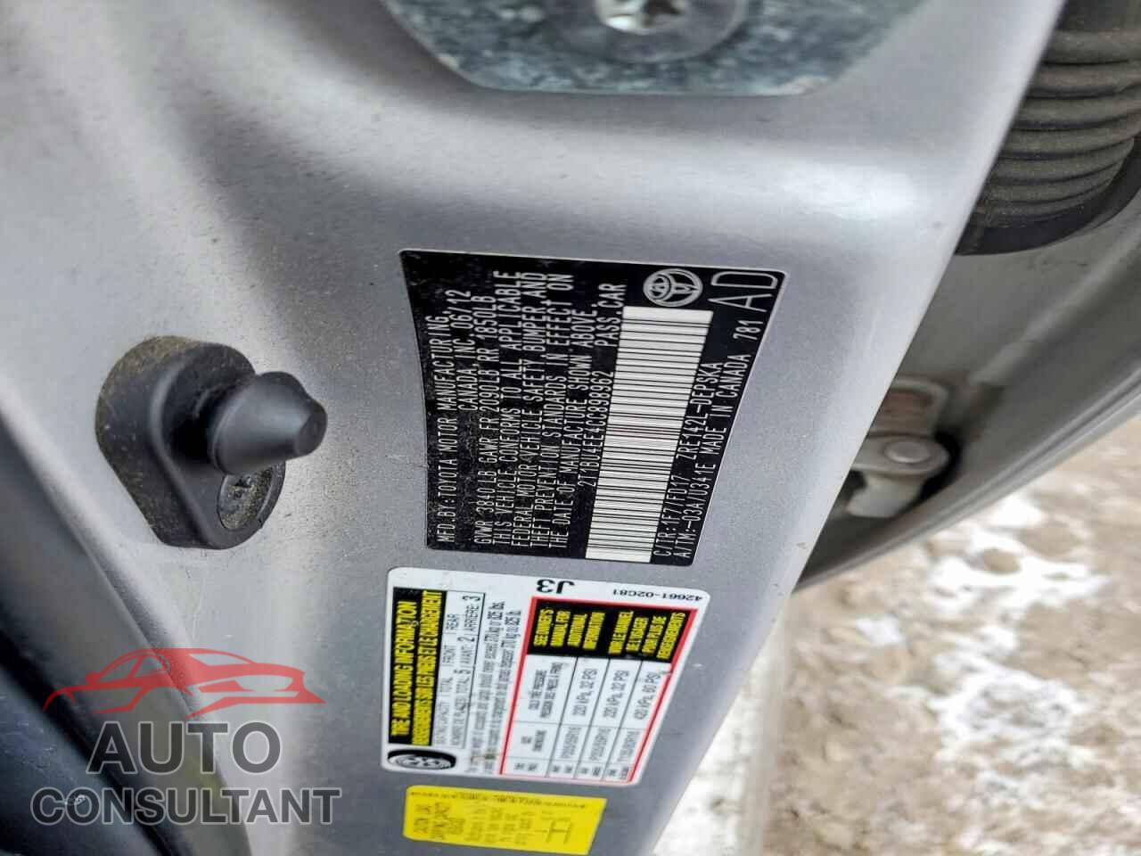 TOYOTA COROLLA 2012 - 2T1BU4EE4CC898962