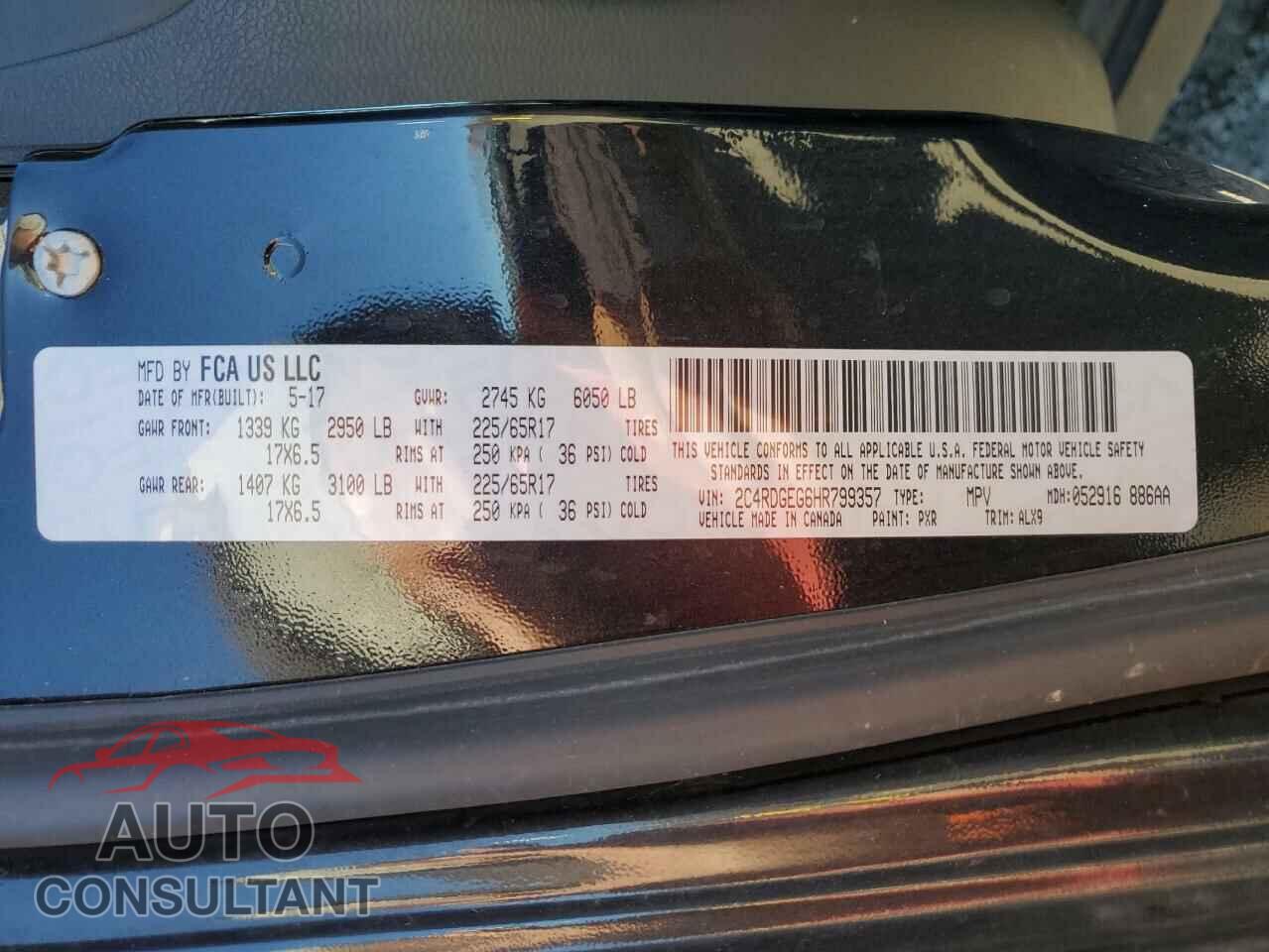 DODGE CARAVAN 2017 - 2C4RDGEG6HR799357