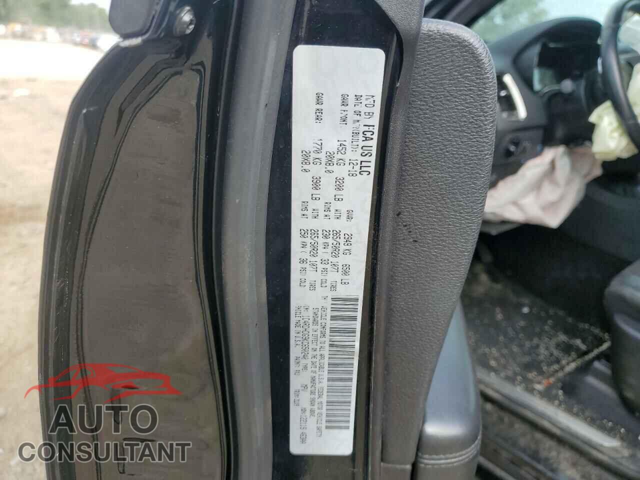 DODGE DURANGO 2019 - 1C4RDHDG9KC650240