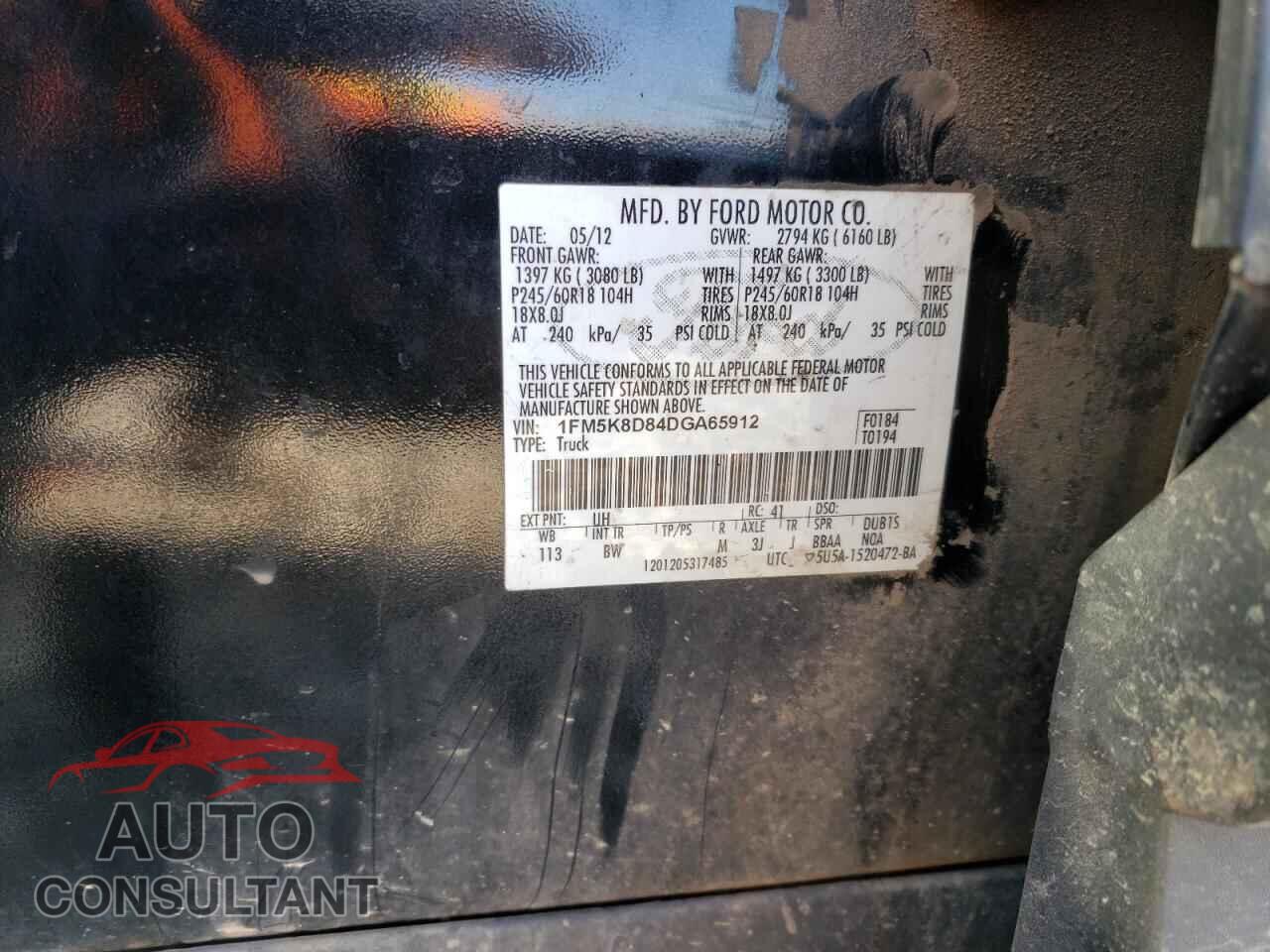FORD EXPLORER 2013 - 1FM5K8D84DGA65912