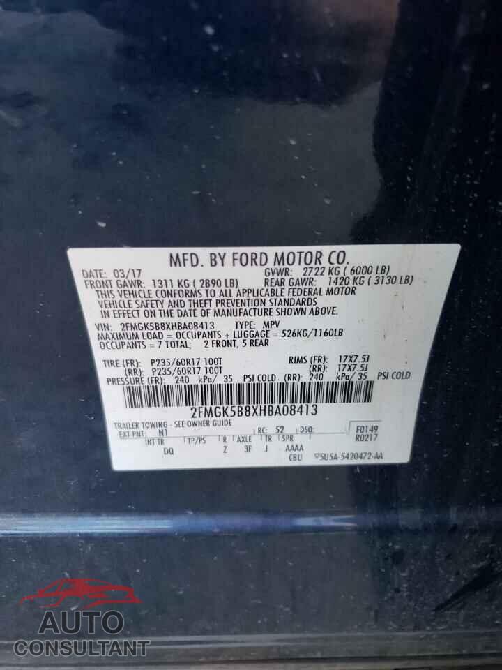 FORD FLEX 2017 - 2FMGK5B8XHBA08413