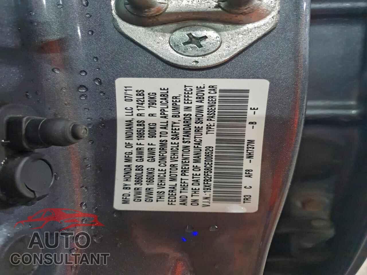 HONDA CIVIC 2012 - 19XFB2F58CE006529