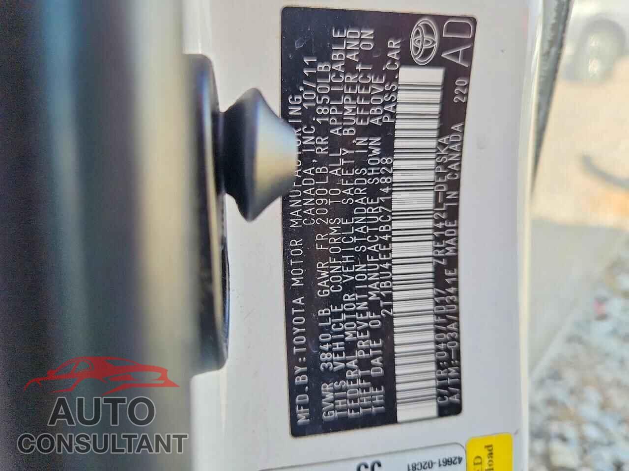 TOYOTA COROLLA 2011 - 2T1BU4EE4BC714828